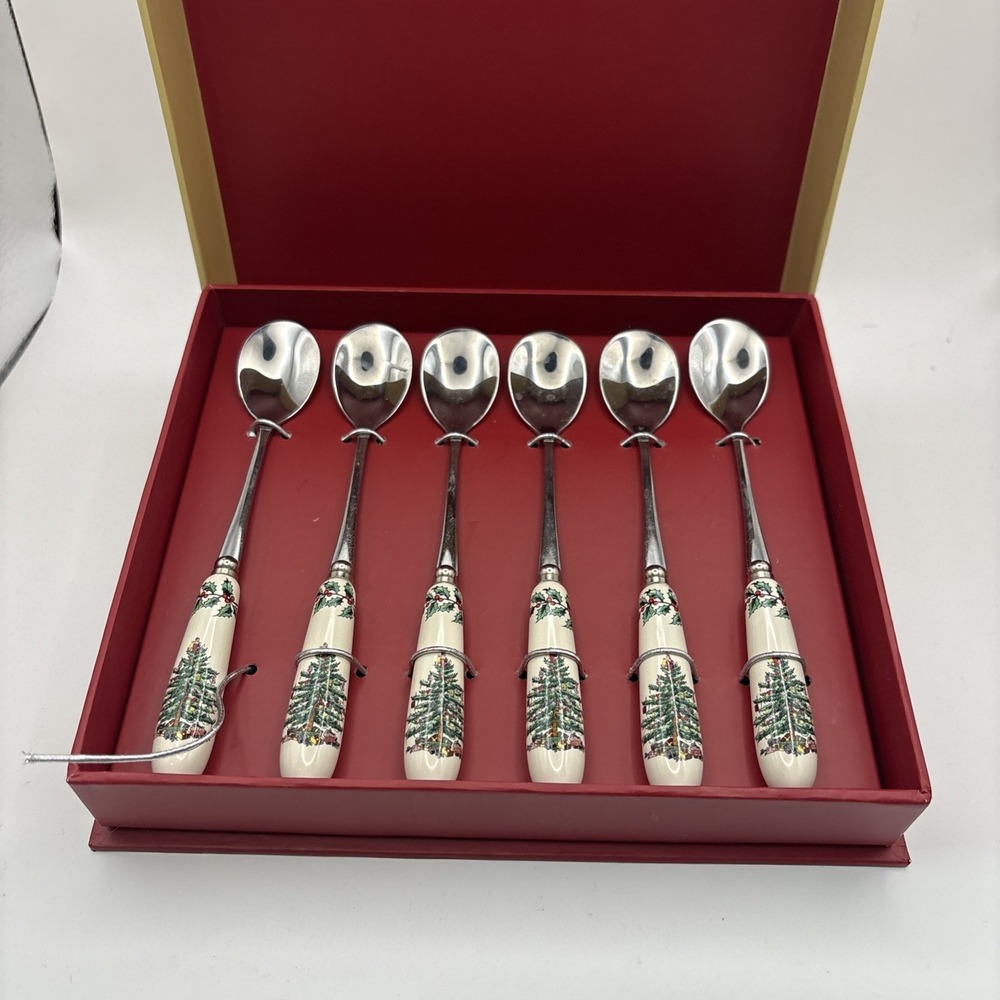 Spode Christmas Tree Teaspoon - Set of 6 Boxed